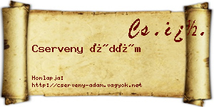 Cserveny Ádám névjegykártya